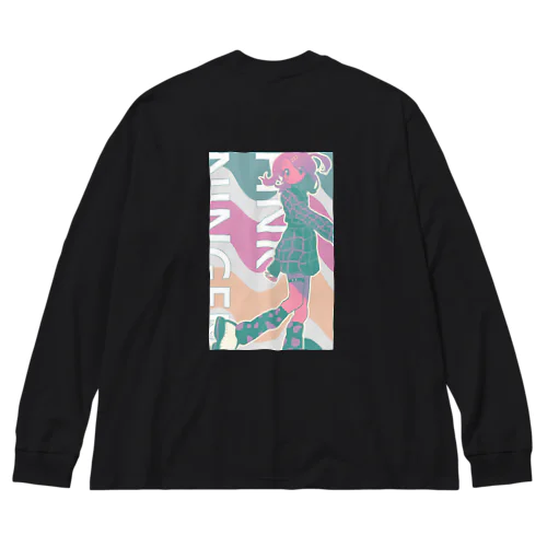 グリーンピンク人間 Big Long Sleeve T-Shirt