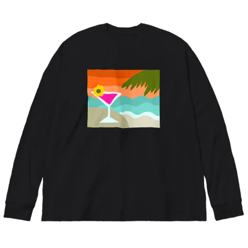 サンセットビーチでカクテルを Big Long Sleeve T-Shirt