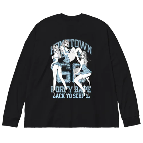 NAUGHTY SCHOOLGIRLS 0560 B柄 Big Long Sleeve T-Shirt