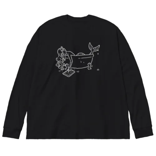 浴室でタブレットを使う人魚【しろ】 Big Long Sleeve T-Shirt