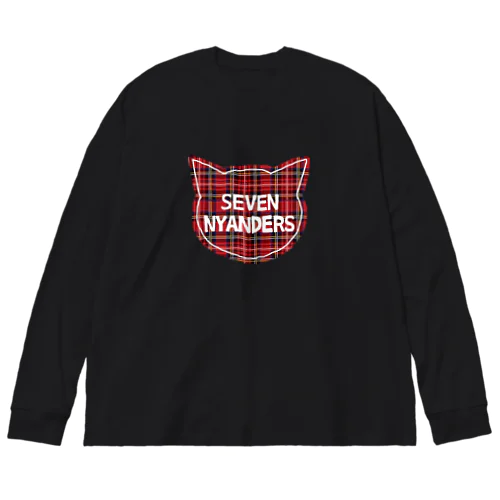 SEVEN NYANDERS ロゴ　タータンチェックRED ビッグシルエットロングスリーブTシャツ