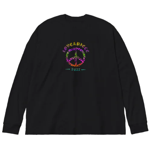 Love＆peaceシリーズRainbowcolorバージョン ビッグシルエットロングスリーブTシャツ