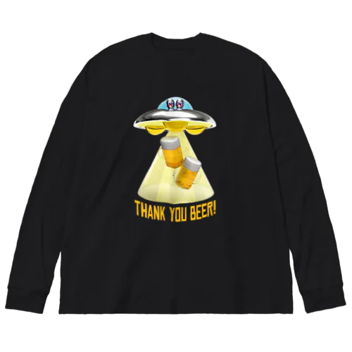 ビール泥棒👽🍻👽（飲酒運転ダメ。ゼッタイ。） ビッグシルエットロングスリーブTシャツ