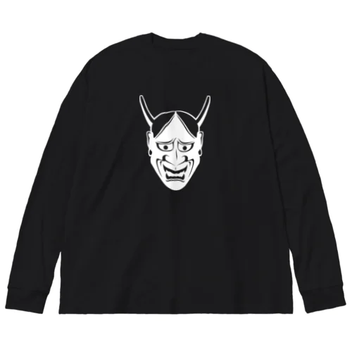 般若 ホワイト Big Long Sleeve T-Shirt