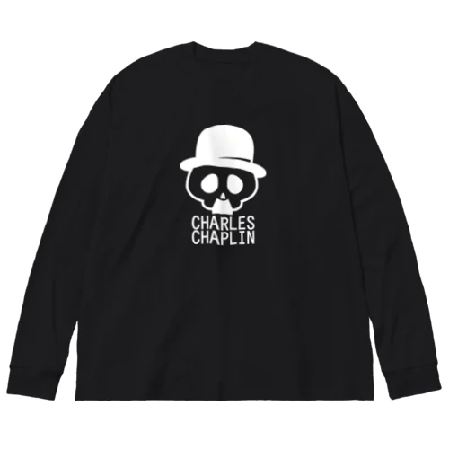 チャールズ・チャップリンスカル ホワイト Big Long Sleeve T-Shirt