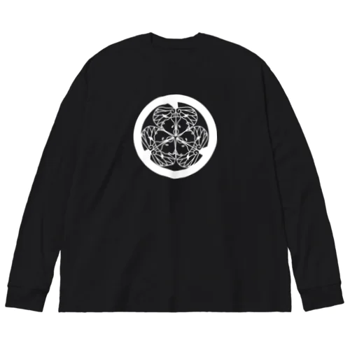 動物家紋。H.T.（三つ葉葵ハシビロコウ）ホワイト Big Long Sleeve T-Shirt