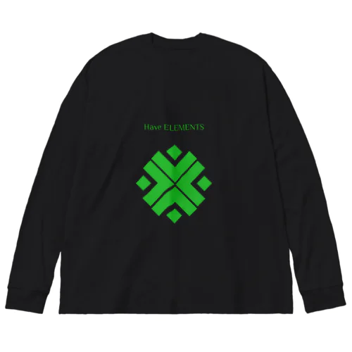 Elemennts　Green Big Long Sleeve T-Shirt