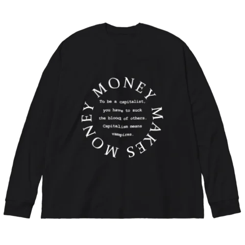 MoneyMakesMoney Circle Logo white ビッグシルエットロングスリーブTシャツ