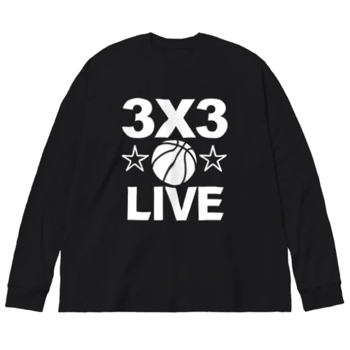 3x3・白・スリーエックススリー・3人制バスケ・Tシャツ・アイテム・グッズ・ストリートバスケ・バスケットボール・スピーディーなバスケ・1試合10分間の21点ノックアウト・スポーツ・有望 Big Long Sleeve T-Shirt