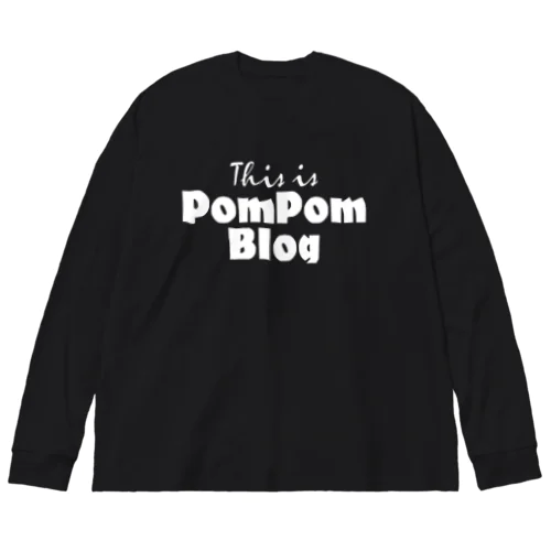 Mutant Pom Pom Blog Logo（white） ビッグシルエットロングスリーブTシャツ