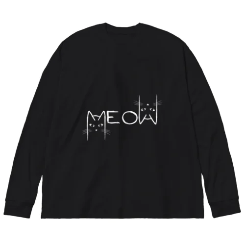 Meow Cat, ニャー猫, 猫, 猫好き, Cat, Meow ビッグシルエットロングスリーブTシャツ