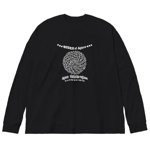 【Agave victoriae-reginae Classic】前面・白柄 ビッグシルエットロングスリーブTシャツ