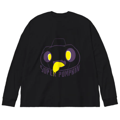 SUPER_PUMPKIN フレーム紫 ビッグシルエットロングスリーブTシャツ