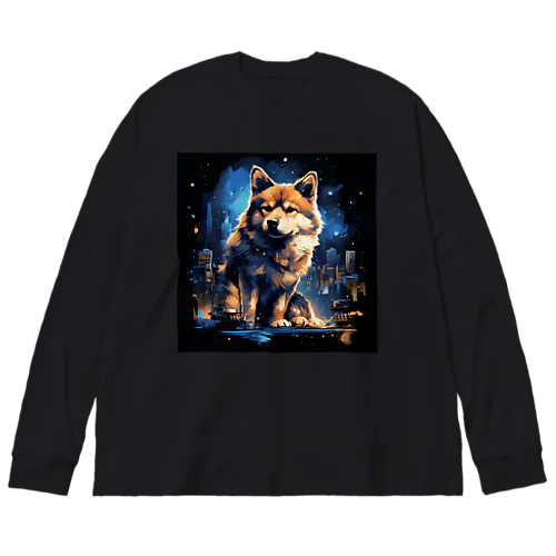 海外の古着風柴犬 Big Long Sleeve T-Shirt