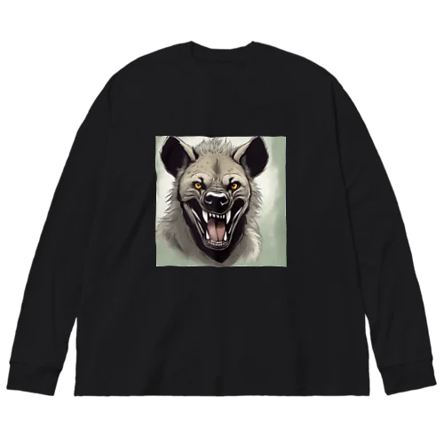 動物シリーズ24：ハイエナ ビッグシルエットロングスリーブTシャツ
