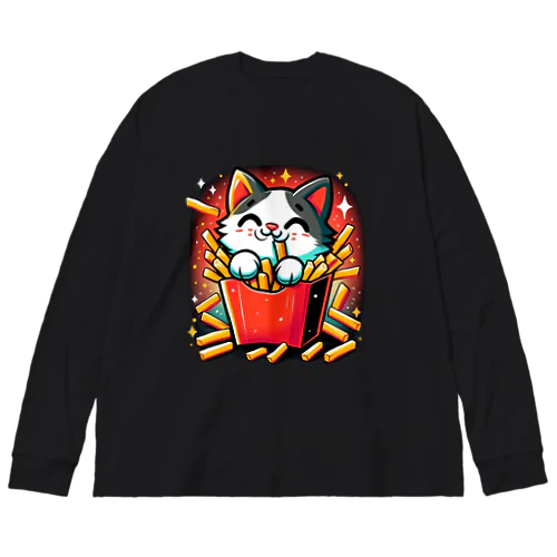 ポテトを食べる猫 Big Long Sleeve T-Shirt