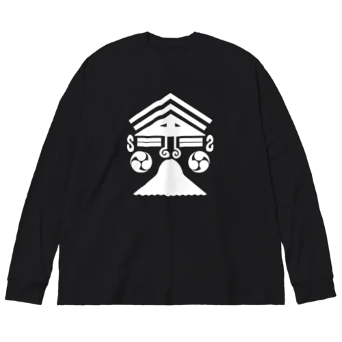 雑面 蘇利古デザイン 雅楽 能楽 ホワイト Big Long Sleeve T-Shirt