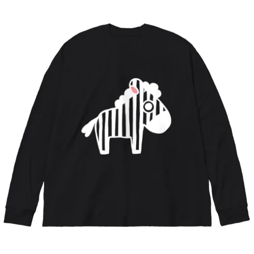 しまうまどどーん（白） Big Long Sleeve T-Shirt