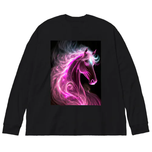 Ruby Flame Horse Big Long Sleeve T-Shirt