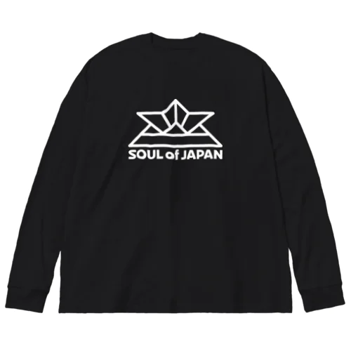 ソウルオブジャパン 折り紙の兜デザイン 大和魂 日本 ホワイト Big Long Sleeve T-Shirt