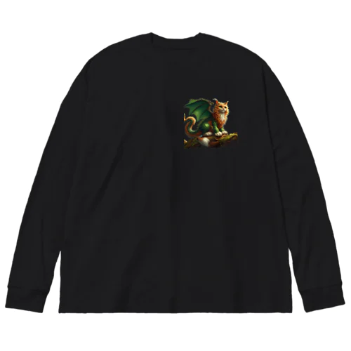 森の猫ドラゴン　背景透過ver Big Long Sleeve T-Shirt