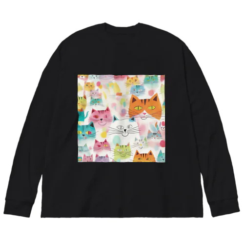 beloved cats 002 ビッグシルエットロングスリーブTシャツ