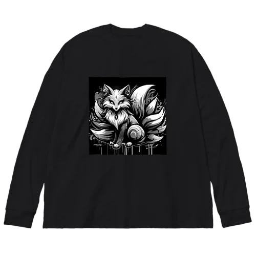 🦊モノトーン九尾🦊 Big Long Sleeve T-Shirt