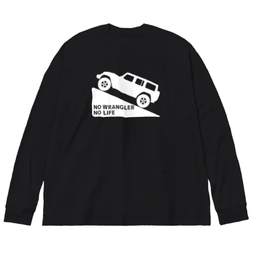 ノーラングラーノーライフ 登坂デザイン ジープ ホワイト Big Long Sleeve T-Shirt