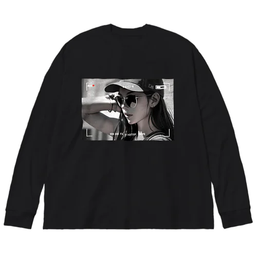 Cool girl【モノクロ】 Big Long Sleeve T-Shirt