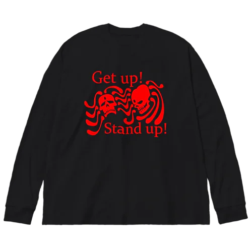 Get Up! Stand Up!(赤) ビッグシルエットロングスリーブTシャツ