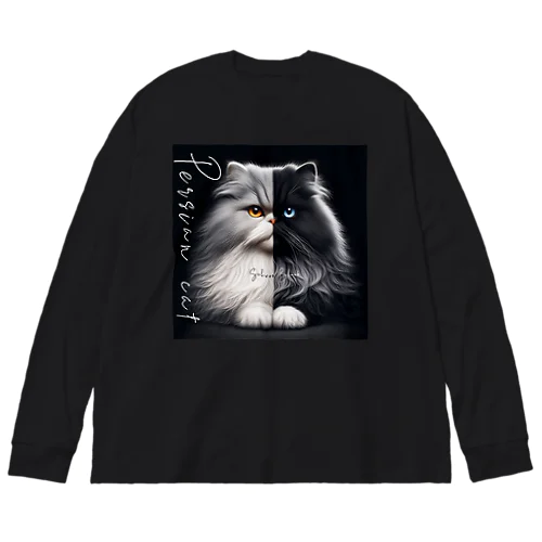 Persian cat　Silver&Black Big Long Sleeve T-Shirt