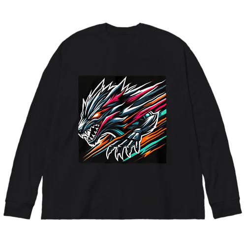 獣の咆哮: ダーク＆ワイルドなスポーツバイクロゴ Big Long Sleeve T-Shirt