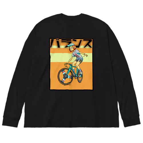 バランス (inked fixie girl) ビッグシルエットロングスリーブTシャツ