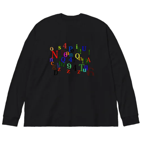 アルファベットと数字の洪水 Big Long Sleeve T-Shirt