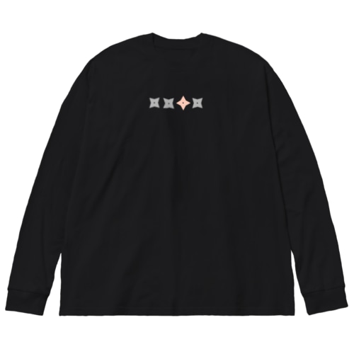 手裏剣　灰桃 Big Long Sleeve T-Shirt