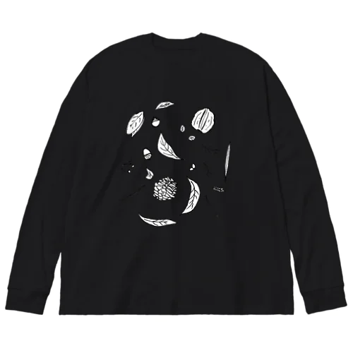 森の調べ　モノクロ Big Long Sleeve T-Shirt