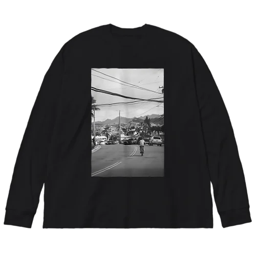 bicycle HAWAII フォトプリントTシャツ【カラー：WHITE＆BLACK】 Big Long Sleeve T-Shirt