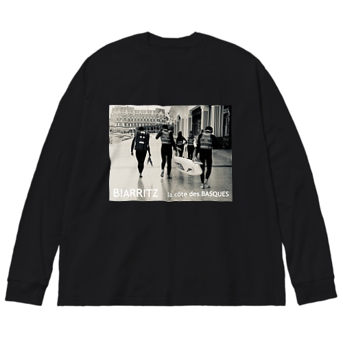 ビーチモノクロ写真 Big Long Sleeve T-Shirt