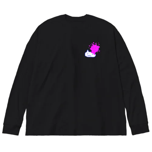 溢血（ワンポイント・白） Big Long Sleeve T-Shirt