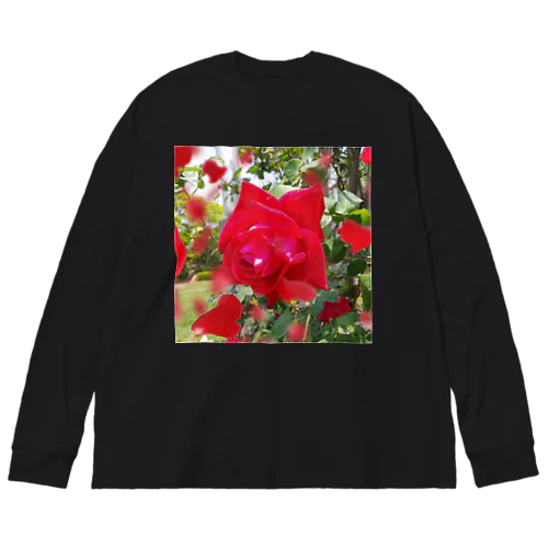 情熱の真っ赤な薔薇 Big Long Sleeve T-Shirt
