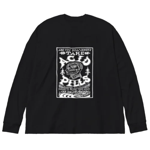 TAKE ACID PILLS_WHT ビッグシルエットロングスリーブTシャツ