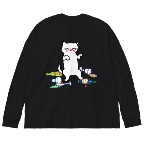 酔拳キャット（白猫） Big Long Sleeve T-Shirt