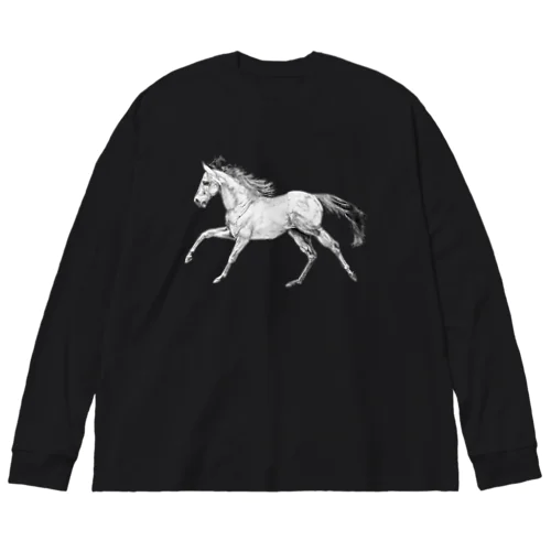 走る馬シャツ ビッグシルエットロングスリーブTシャツ