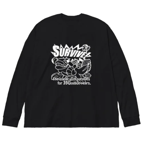 シーラカンス・ホワイト ビッグシルエットロングスリーブTシャツ