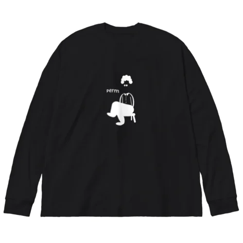 座ってるパーマ Big Long Sleeve T-Shirt