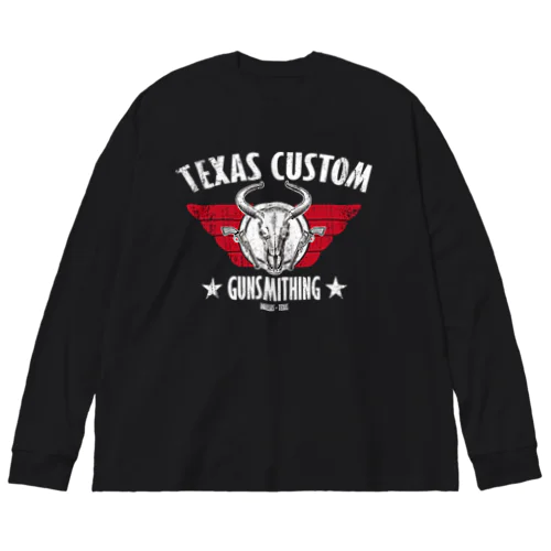 TEXAS CUSTOM GUNSMITHING BULL SKULL ビッグシルエットロングスリーブTシャツ