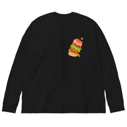 ハンバーガー② ビッグシルエットロングスリーブTシャツ