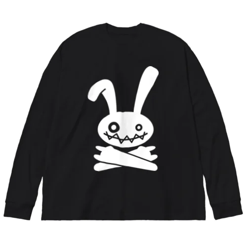 HEAVY METAL BUNNY（ホワイトプリント） ビッグシルエットロングスリーブTシャツ