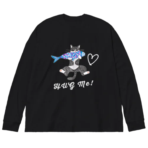 HUG♡Me！(White) Big Long Sleeve T-Shirt