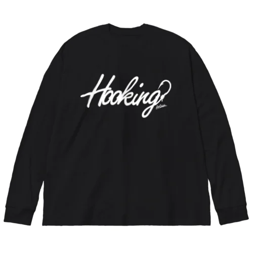 Hooking_ロゴホワイト ビッグシルエットロングスリーブTシャツ